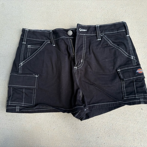 Dickies Women's Dark Cargo Shorts with White Stitching. Size 27 - Picture 1 of 3